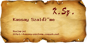 Kassay Szalóme névjegykártya